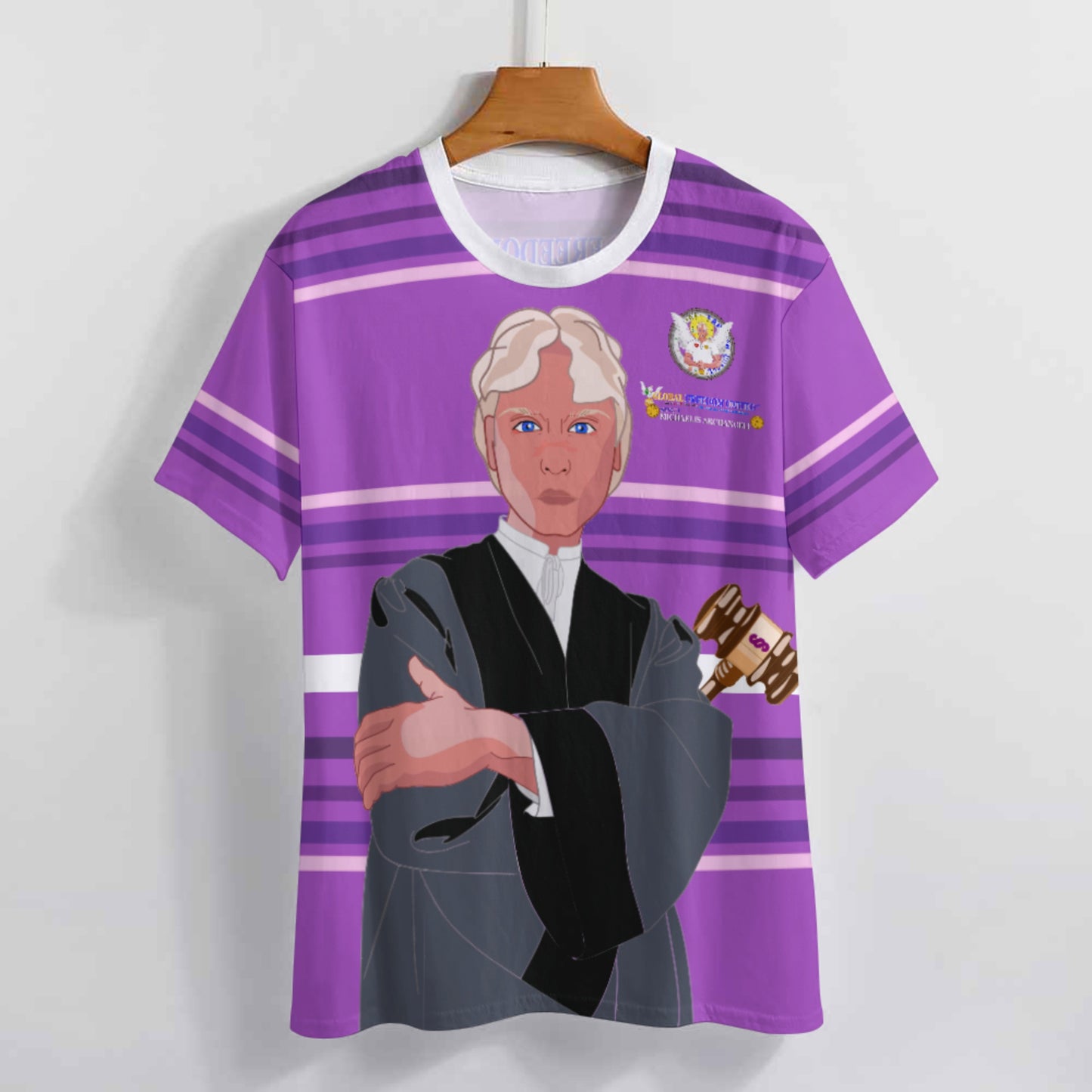 Women´s T-shirt  Global Freedom United© Archangel Michael In Latin V5 Lilac