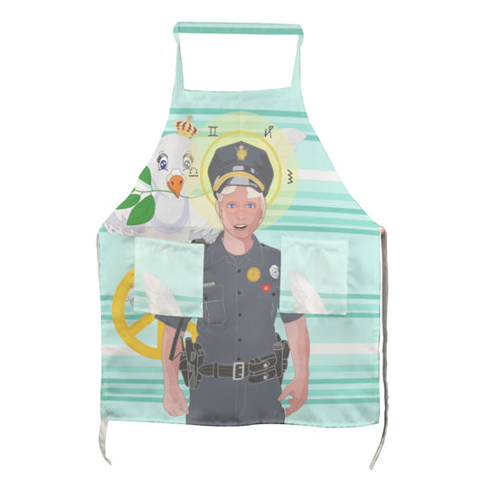 Apron GLOBAL FREEDOM UNITED© Archangel Michael As Policemen Light Green