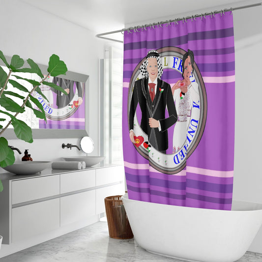 GLOBAL FREEDOM UNITED© Couple Palestina Lilac - Quick-drying Shower Curtain