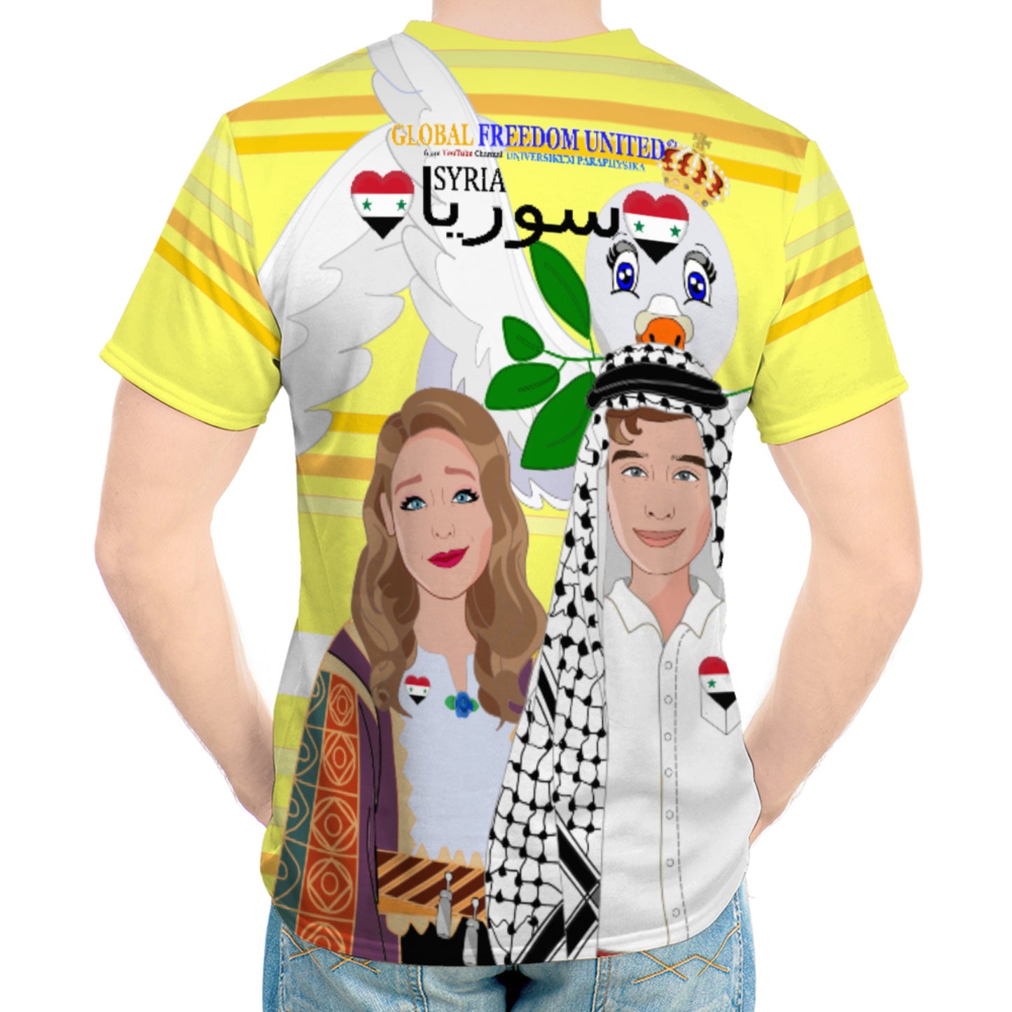 Men´s T-shirt GLOBAL FREEDOM UNITED© Couple Syria Yellow