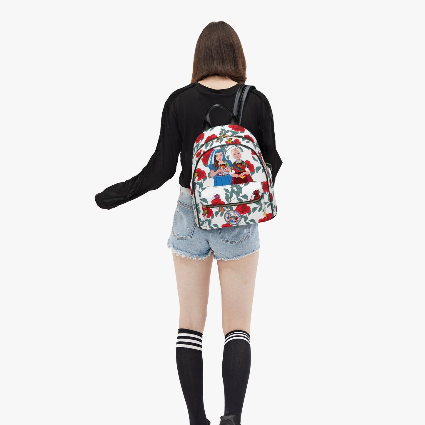 GLOBAL FREEDOM UNITED© Women Afghanistan & Germany Red Roses - All Over Printed PU Backpack