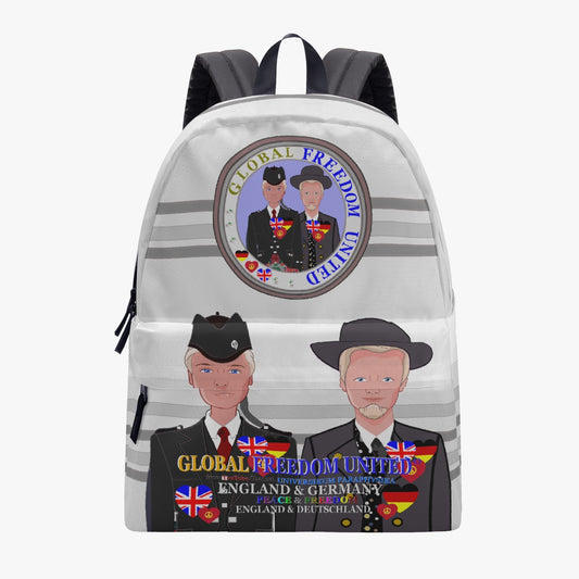 GLOBAL FREEDOM UNITED MEN ENGLAND & GERMANY OLD PEACE GREY All-over-print Canvas Backpack
