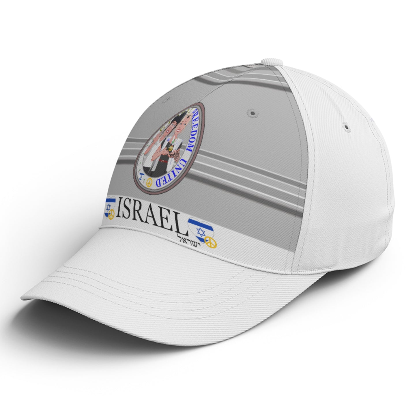 Basketball Cap GLOBAL FREEDOM UNITED© Couple Israel Grey