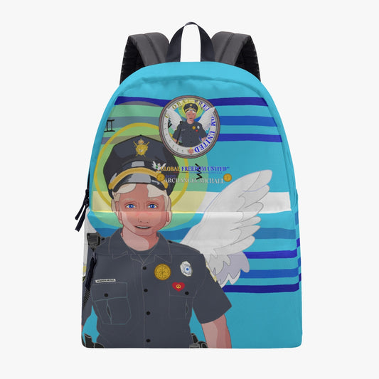 All-over-print Canvas Backpack GLOBAL FREEDOM UNITED© Archangel Michael Policemen Blue