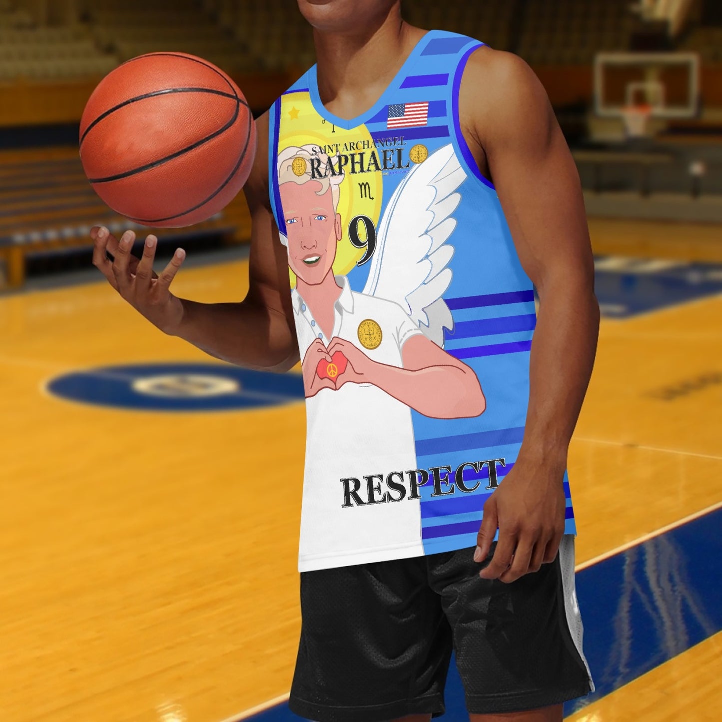 Basketball Jersey GLOBAL FREEDOM UNITED ARCHANGEL RAPHAEL USA 9