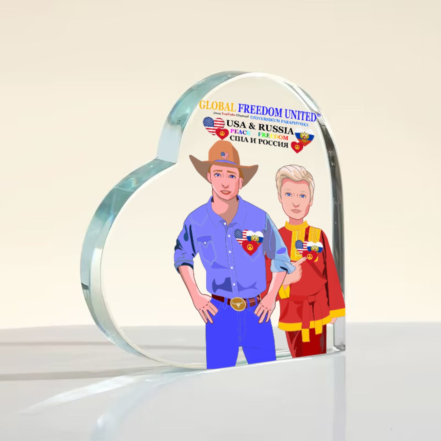 Acrylic Haert GLOBAL FREEDOM UNITED© Men Russia & USA