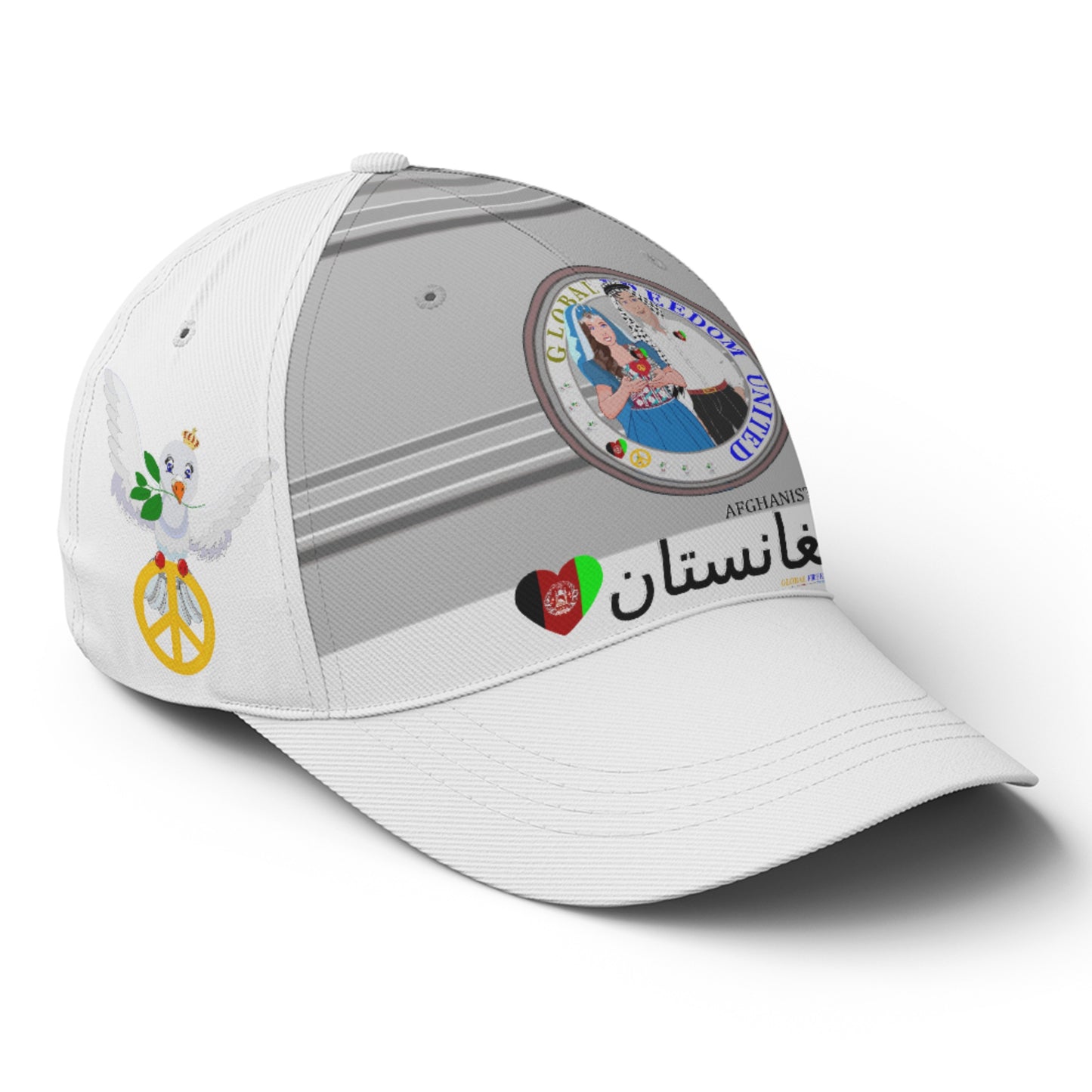 Basketball Cap GLOBAL FREEDOM UNITED© Couple Afghanistan Grey