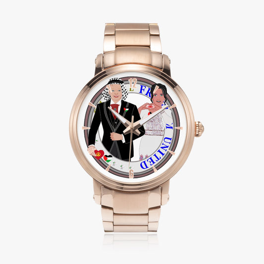 GLOBAL FREEDOM UNITED© Couple Palestina New Steel Strap Automatic Watch (With Indicators)