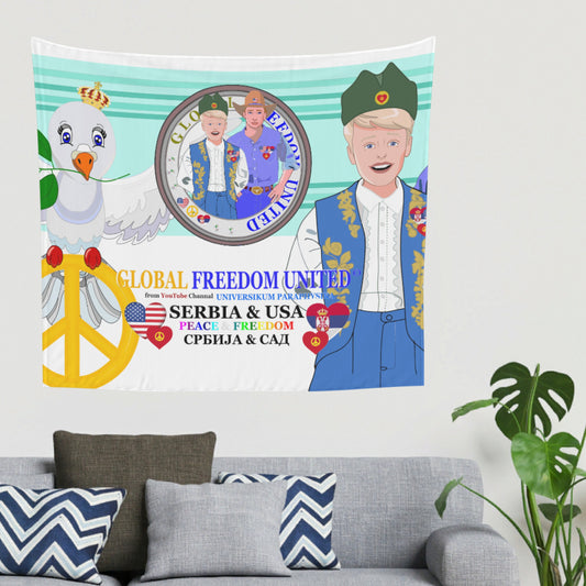 Tupestry GLOBAL FREEDOM UNITED© Men Serbia & USA Light Green