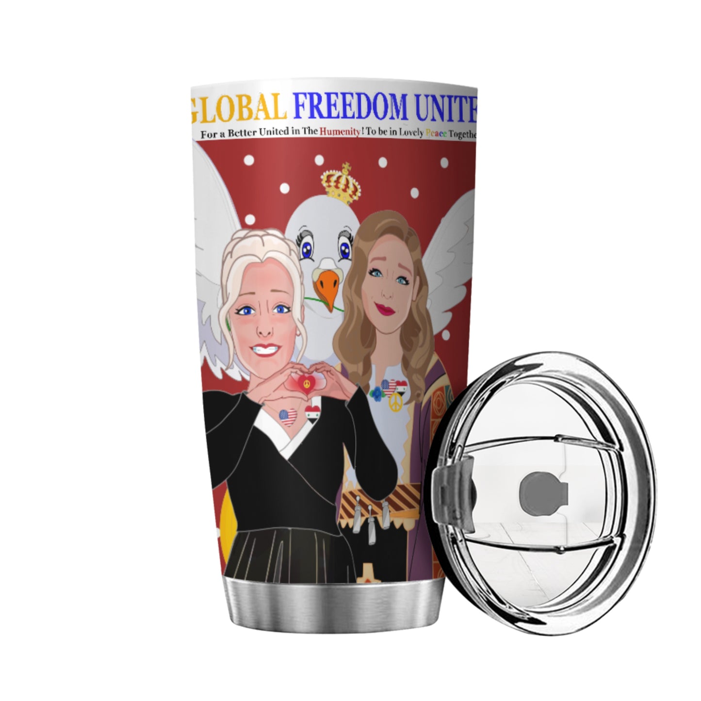Tumbler GLOBAL FREEDOM UNITED© Women Syria & USA Red