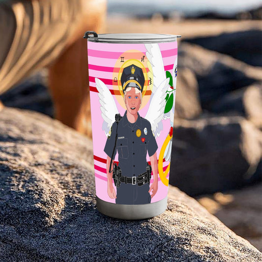 Tumbler GLOBAL FREEDOM UNITED© Archangel Michael Policemen Pink