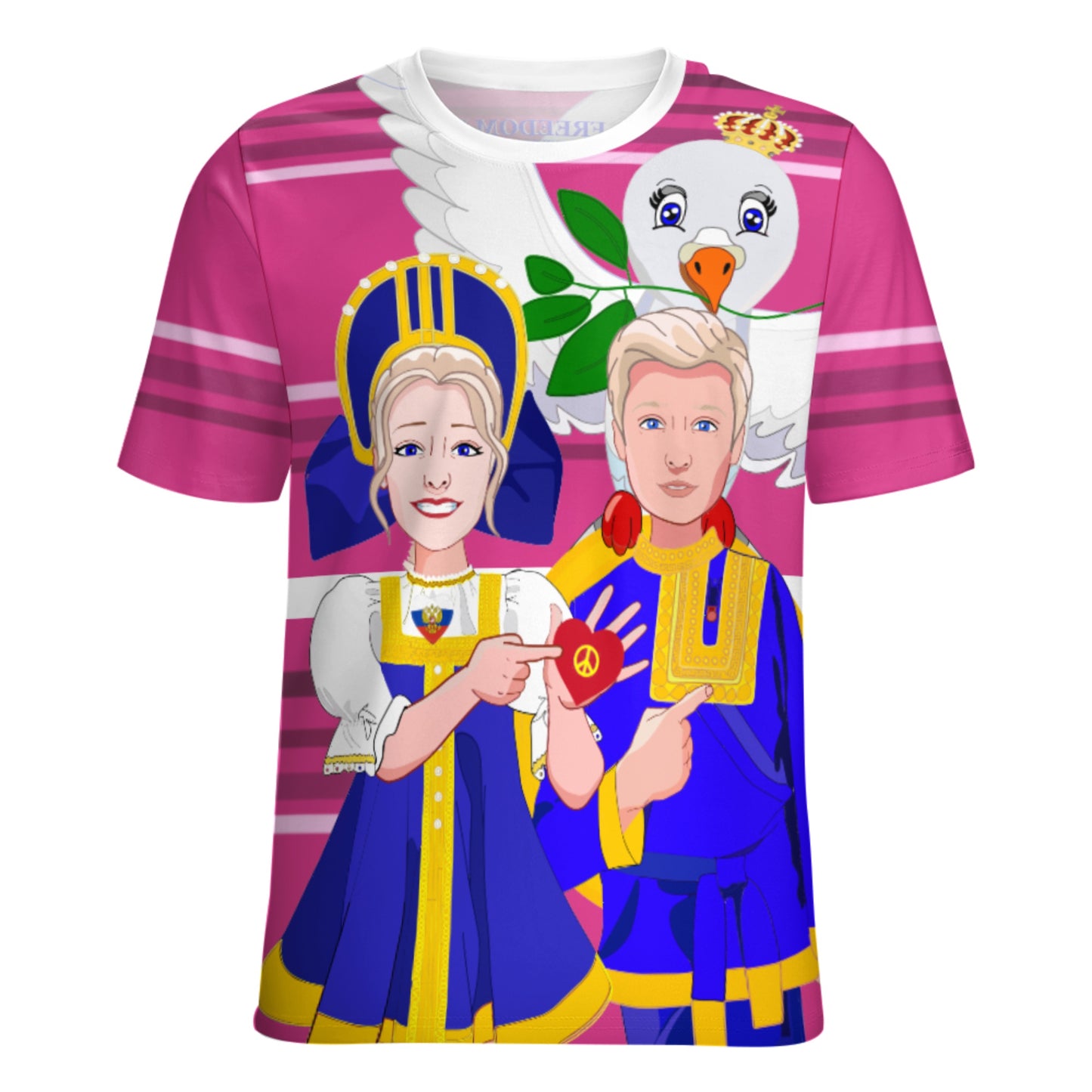 Women´s T-shirt GLOBAL FREEDOM UNITED© Couple Russia Pink2