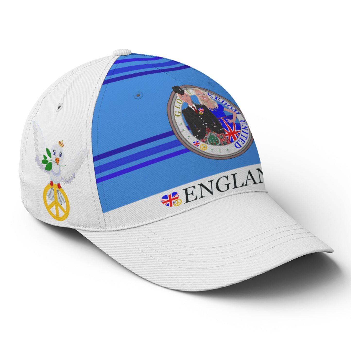 Basketball Cap GLOBAL FREEDOM UNITED© Couple England Deep Blue