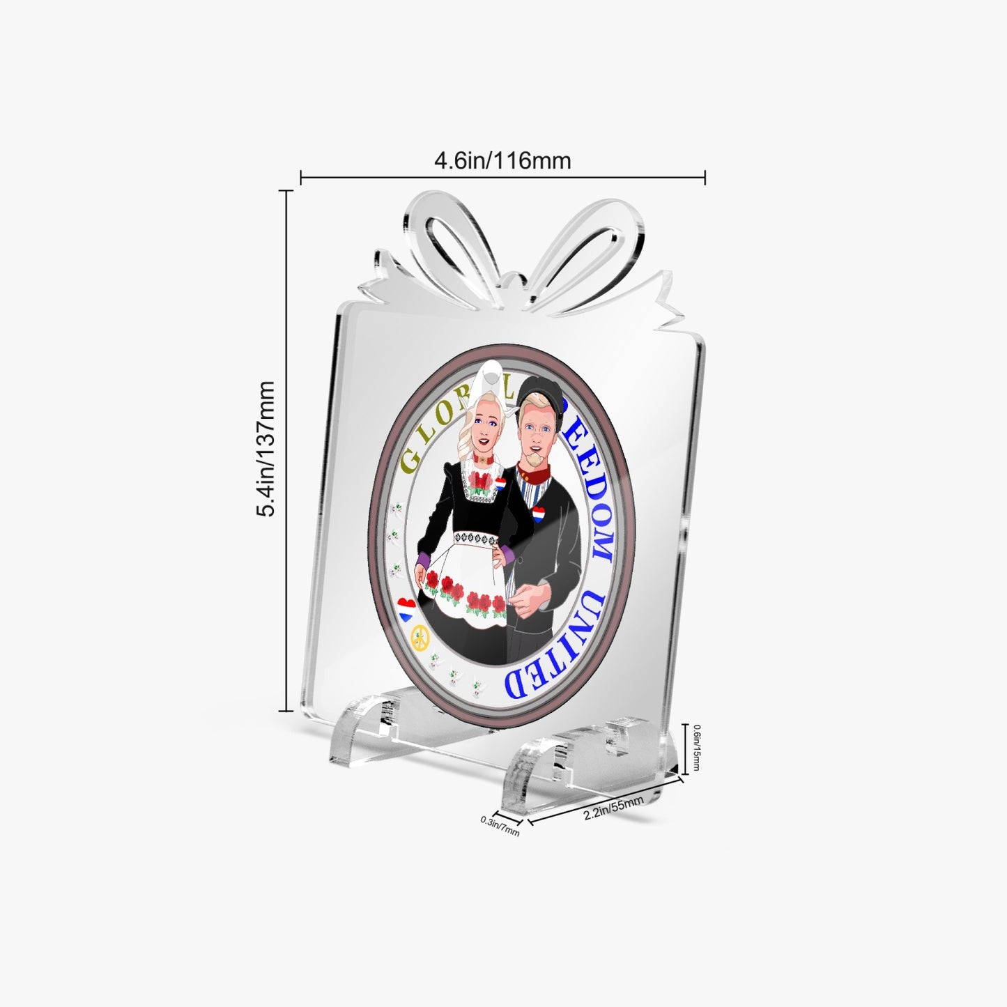 GLOBAL FREEDOM UNITED© Couple Nederland Acrylic Plaque with  Stand - Gift Shape