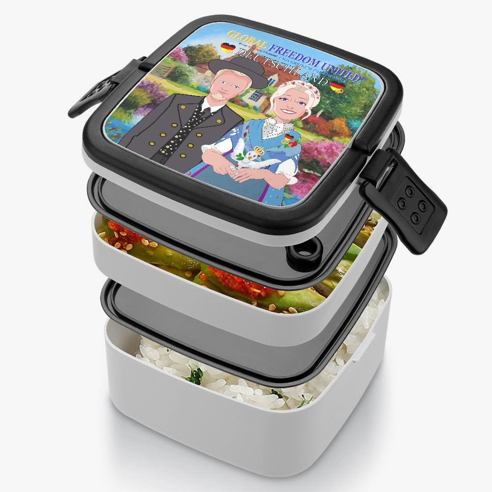Double-layer Lunch Box GLOBAL FREEDOM UNITED© COUPLE GERMANY BLUE DRESS