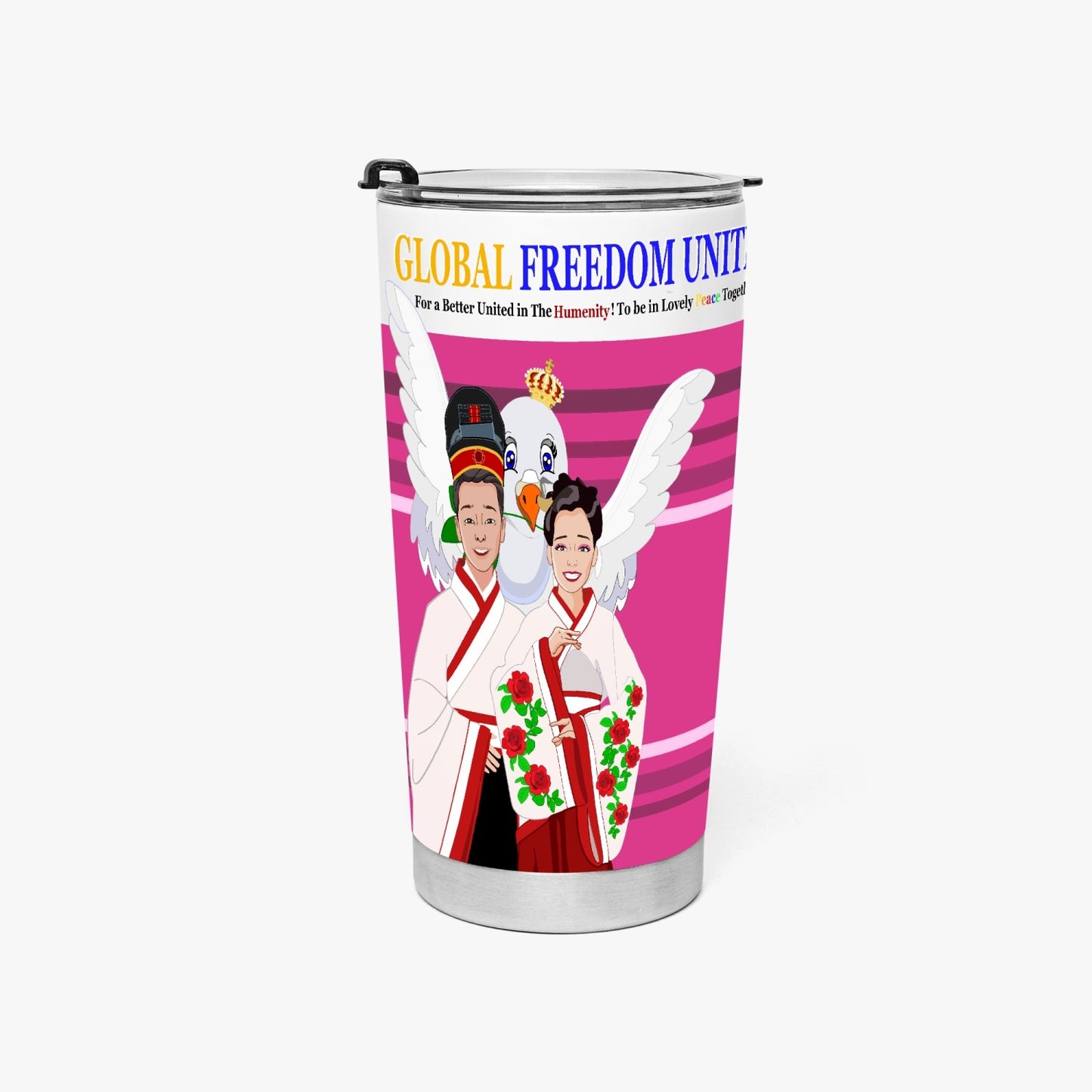 GLOBAL FREEDOM UNITED© Couple China Pink2 - Tumbler