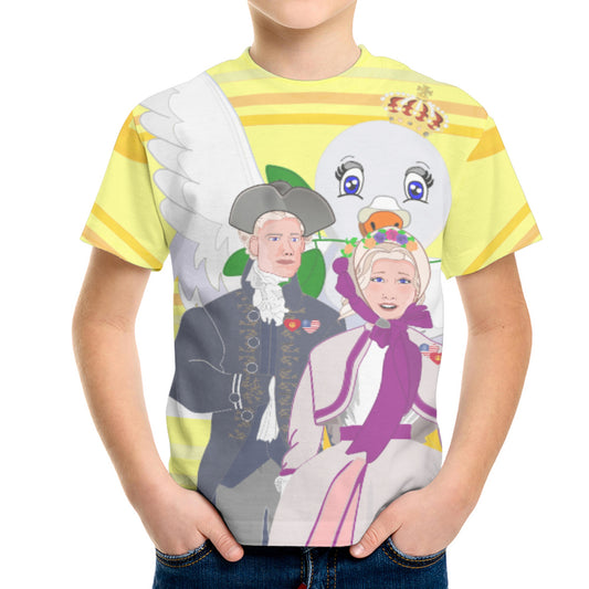 Kid´s T-shirt GLOBAL FREEDOM UNITED© Couple USA V3 Yellow