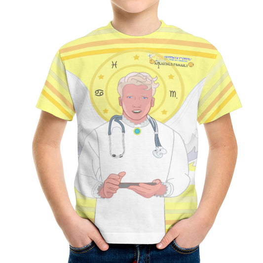 Kid´s T-shirt GLOBAL FREEDOM UNITED© Archangel Rafael Serbia Yellow