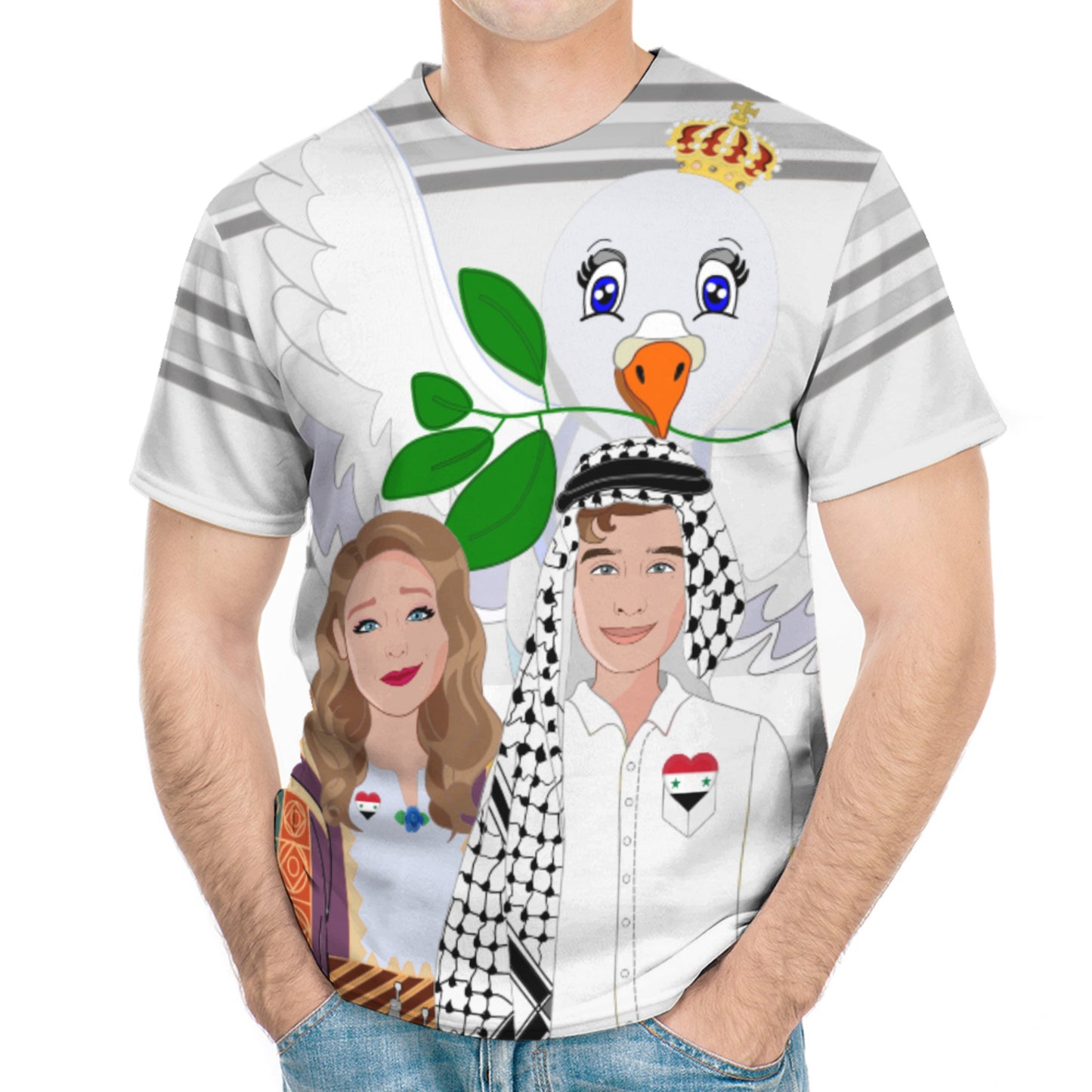 Men´s T-shirt GLOBAL FREEDOM UNITED© Couple Syria Grey