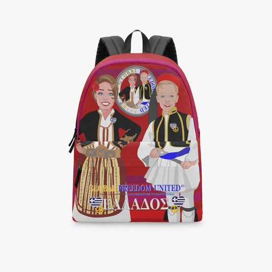 GLOBAL FREEDOM UNITED© Couple Greece Red - All-over-print Canvas Backpack