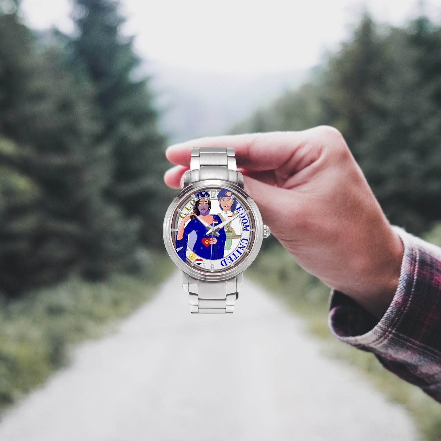 GLOBAL FREEDOM UNITED© Couple Yemen New Steel Strap Automatic Watch (With Indicators)