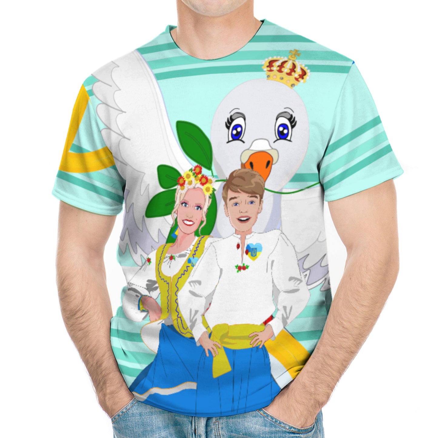 Women´s T-shirt GLOBAL FREEDOM UNITED© Couple Ukrain Light Green