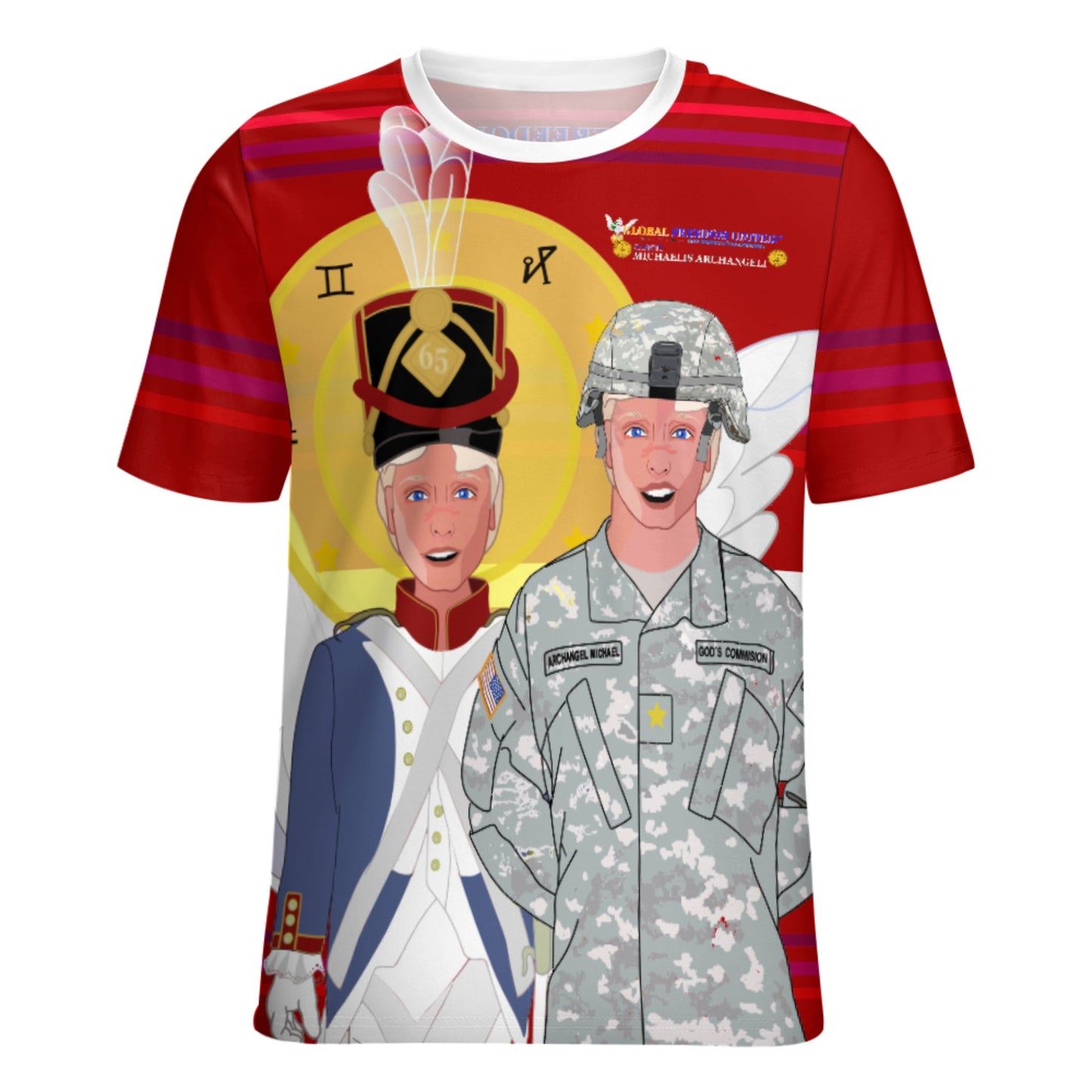 Women´s T-shirt  Global Freedom United© Archangel Michael In Latin V3 Red