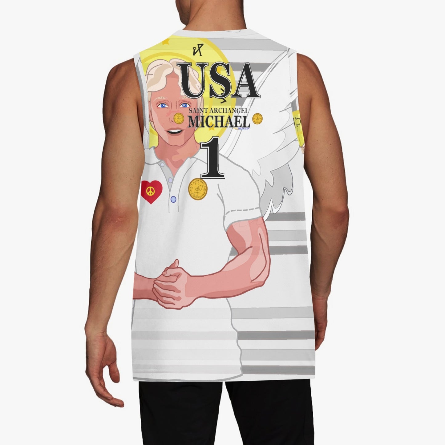 Basketball Jersey GLOBAL FREEDOM UNITED ARCHANGEL MICHAEL USA 1
