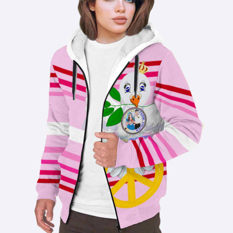 Plush Hoodie GLOBAL FREEDOM UNITED© Couple Afghanistan Pink 1