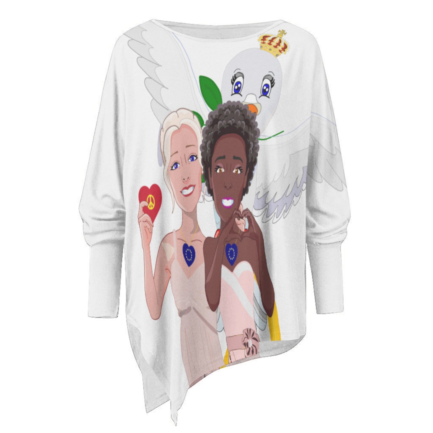 Pullover Long Sleeve T-shirt GLOBAL FREEDOM UNITED© Women Anti Fascism & Racism EU BIG