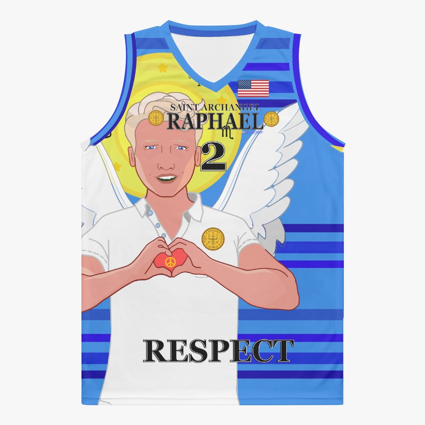 Basketball Jersey GLOBAL FREEDOM UNITED ARCHANGEL RAPHAEL USA  2