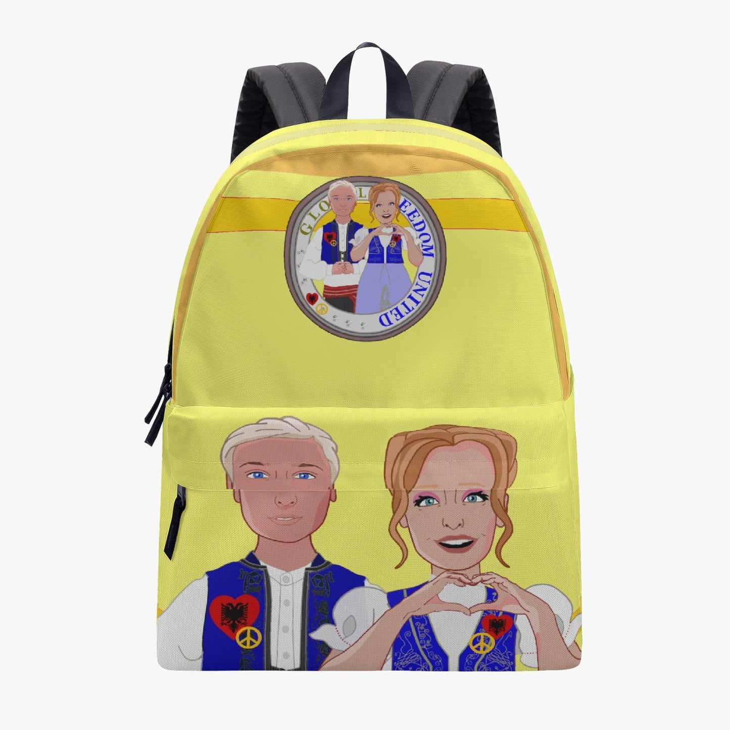GLOBAL FREEDOM UNITED© Couple Albania Yellow - All-over-print Canvas Backpack