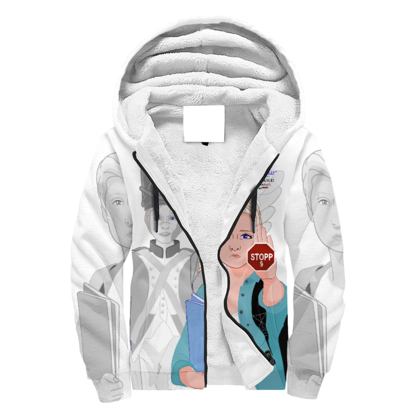 Plush Hoodie GLOBAL FREEDOM UNITED© Anti Bullying Women USA Pink