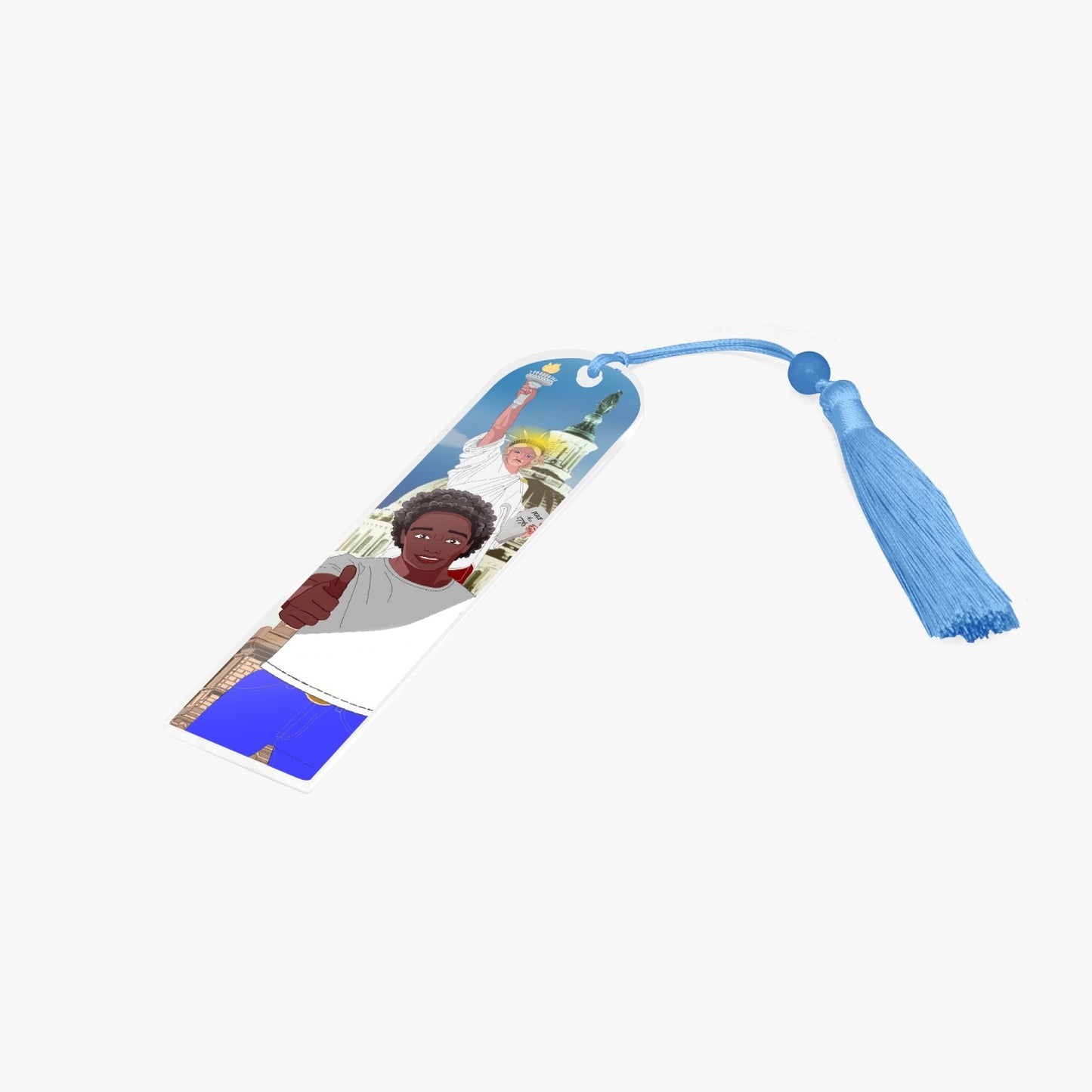 Acrylic Bookmark - Semicircle  GLOBAL FREEDOM UNITED© USA BOY V1