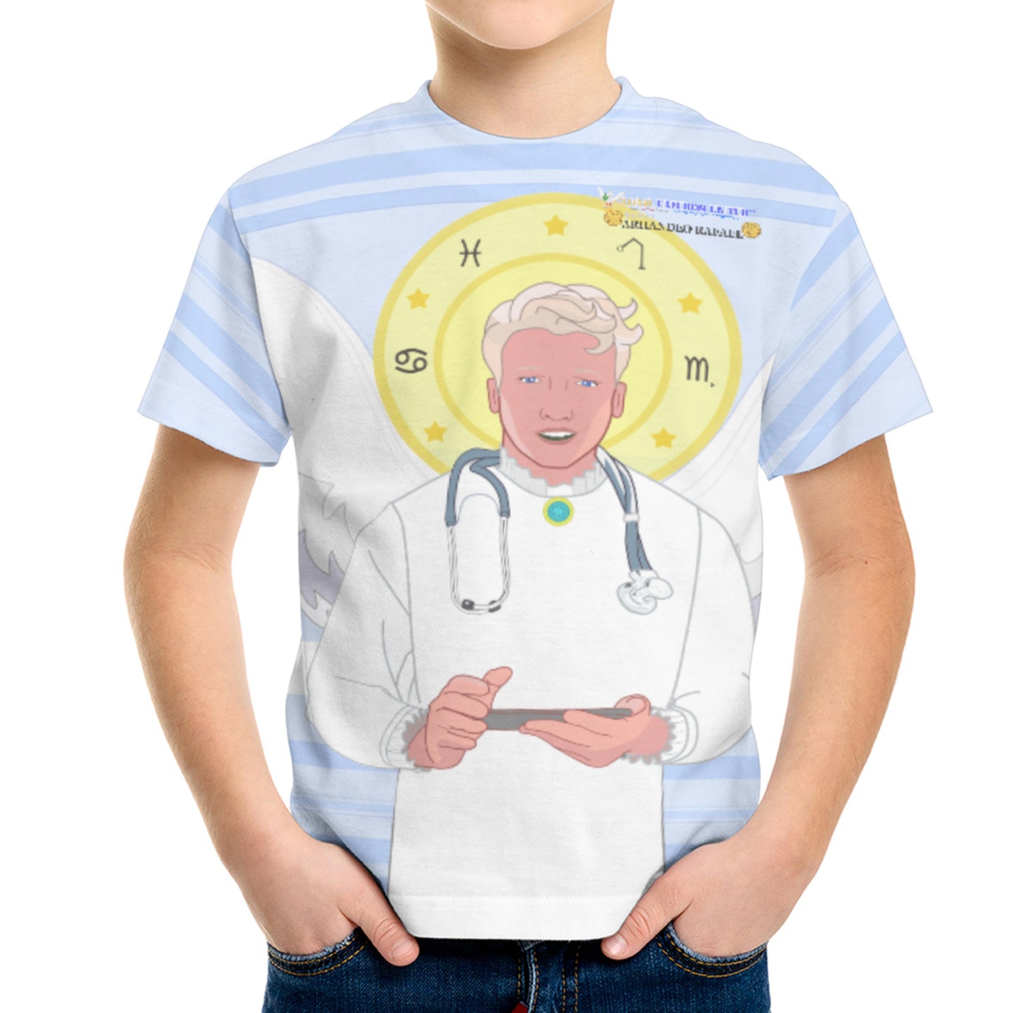 Kid´s T-shirt GLOBAL FREEDOM UNITED© Archangel Rafael Croatia Light Blue