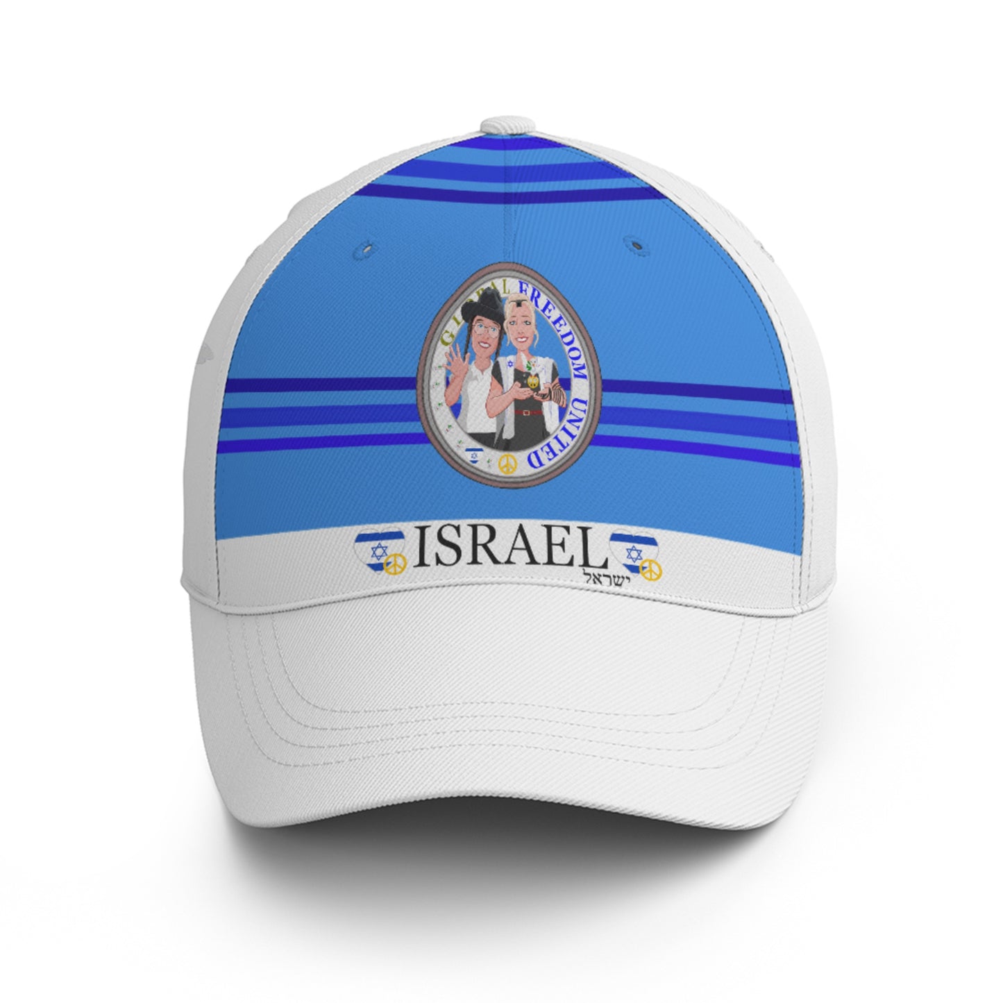 Basketball Cap GLOBAL FREEDOM UNITED© Couple Israel Deep Blue