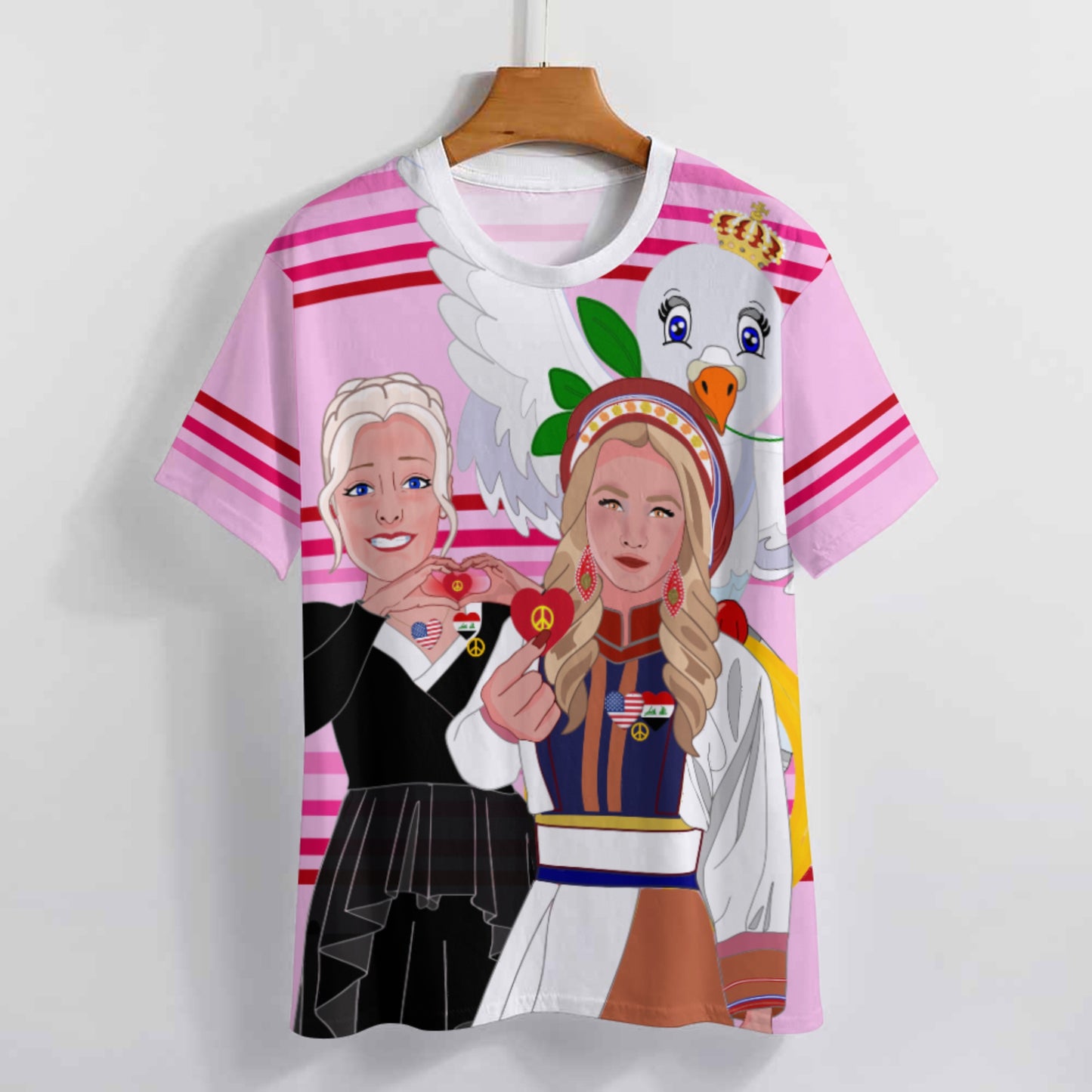 Women´s T-Shirt 3 GLOBAL FREEDOM UNITED© Women Iraq & USA Pink1