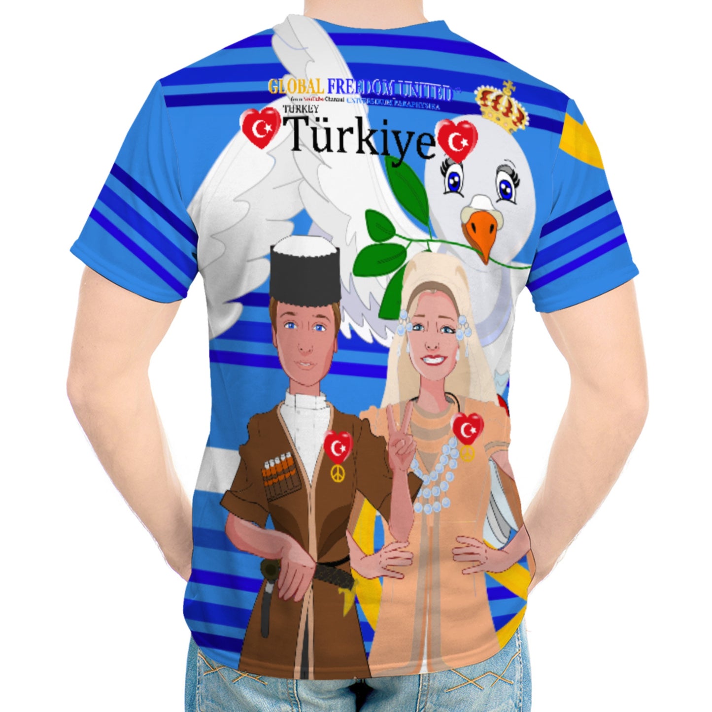 Men´s T-shirt GLOBAL FREEDOM UNITED© Couple Turkey Deep Blue