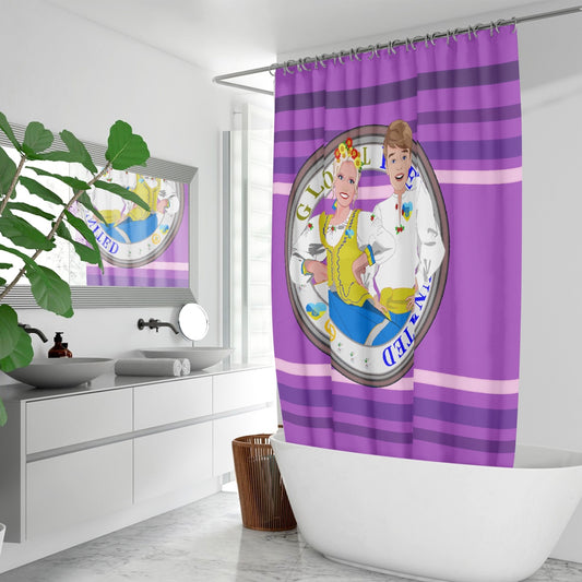GLOBAL FREEDOM UNITED© Couple Ukrain Lilac - Quick-drying Shower Curtain