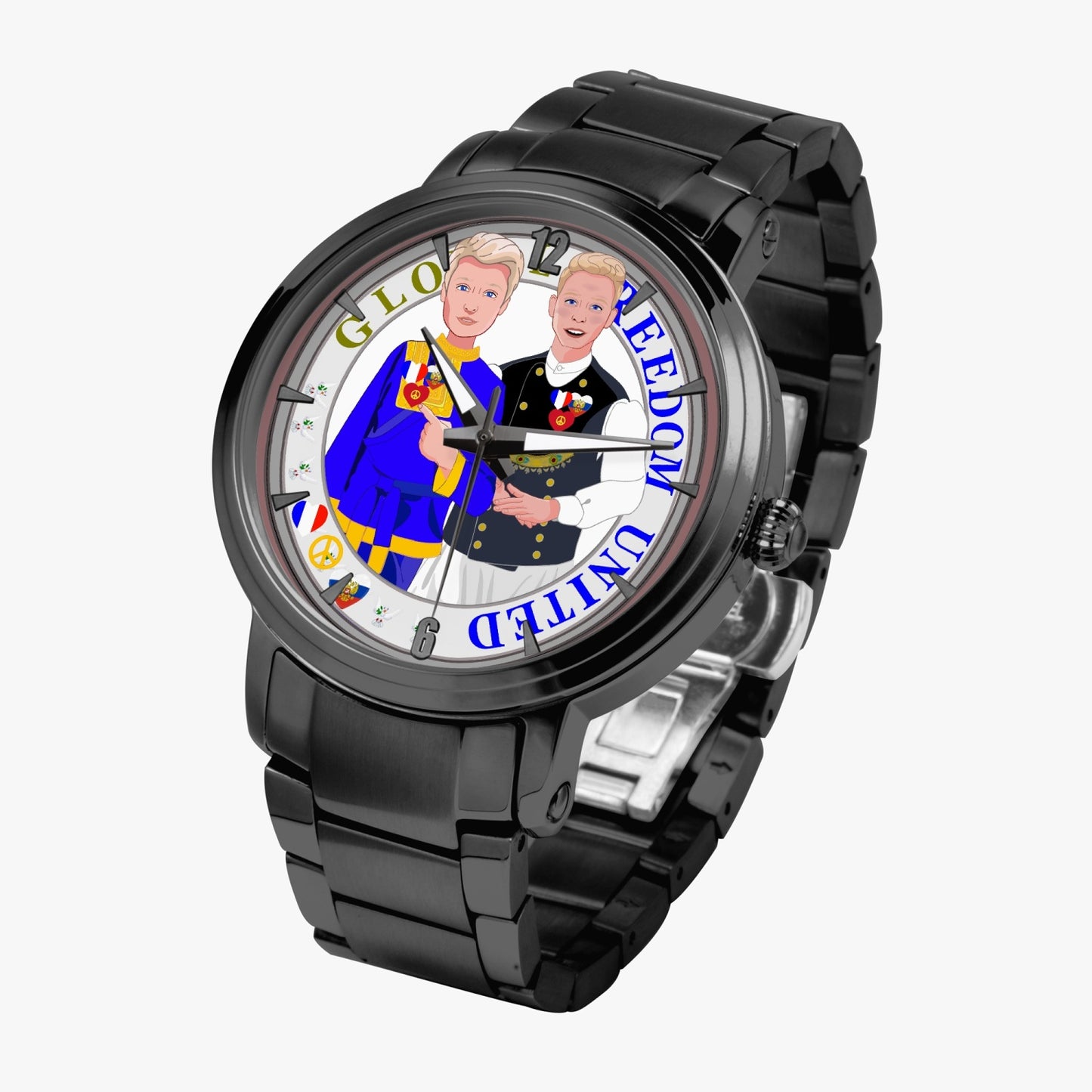 GLOBAL FREEDOM UNITED© New Steel Strap Automatic Watch (With Indicators) Men Russia & French V1