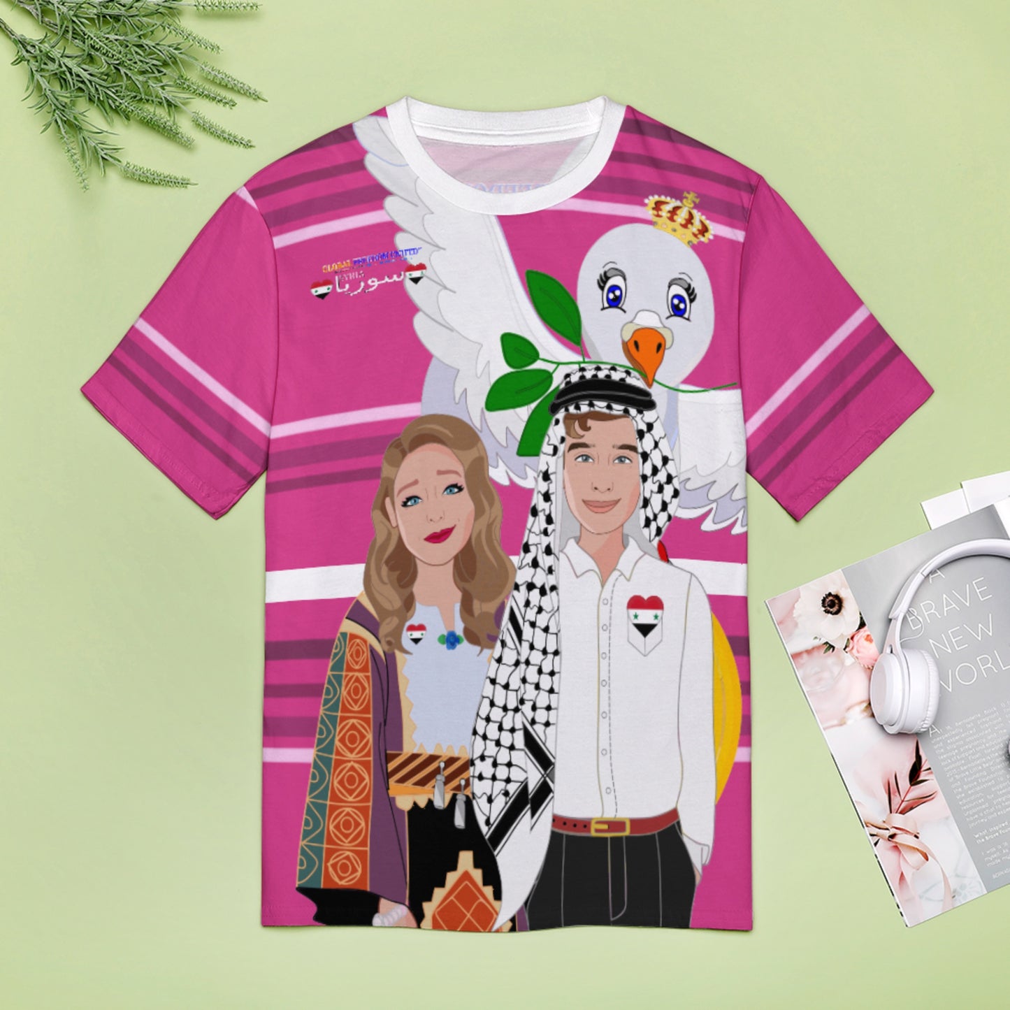 Women´s T-shirt  GLOBAL FREEDOM UNITED© Couple Syria Pink2