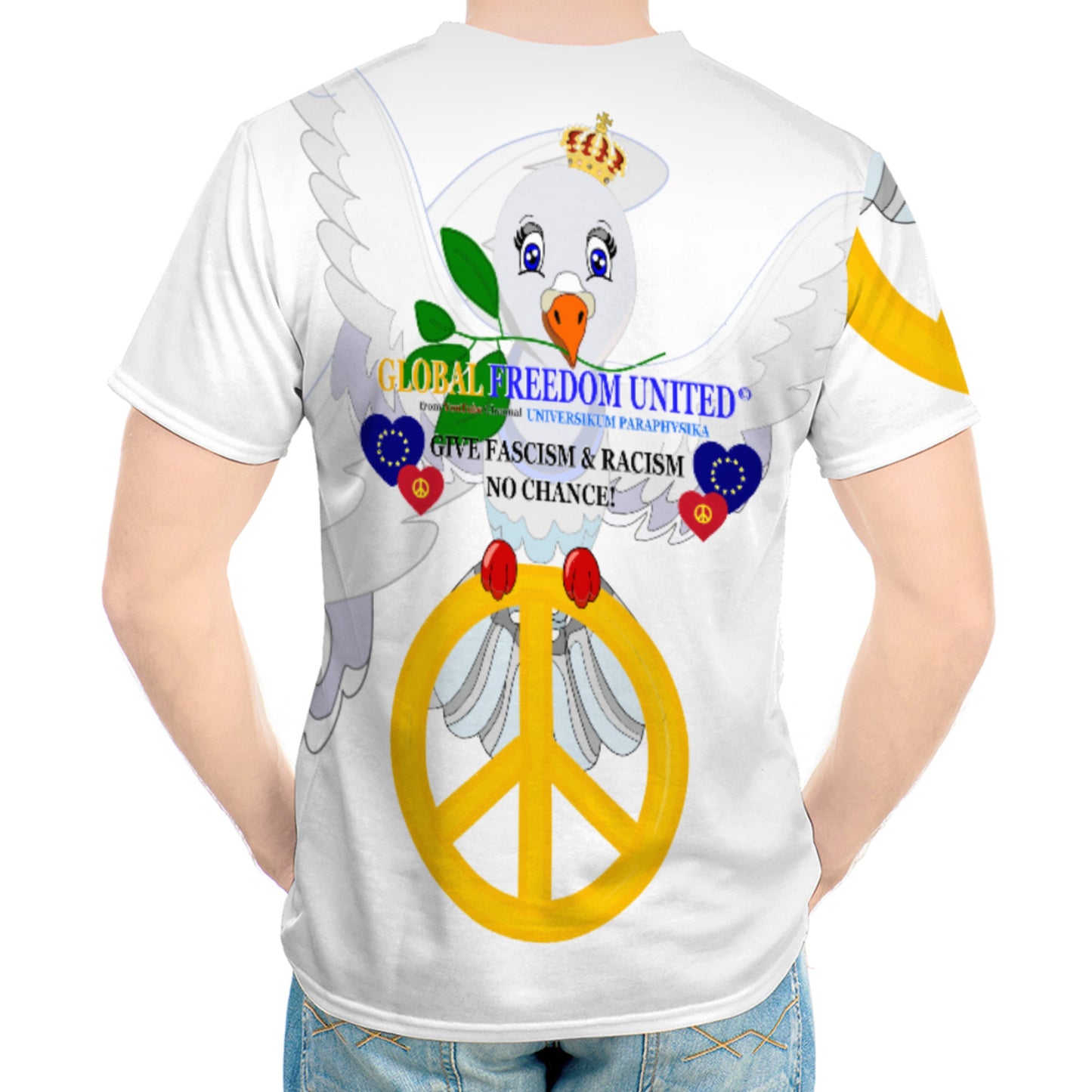 Men´s T-shirt GLOBAL FREEDOM UNITED© Men Anti Racism & Fascism Big 1