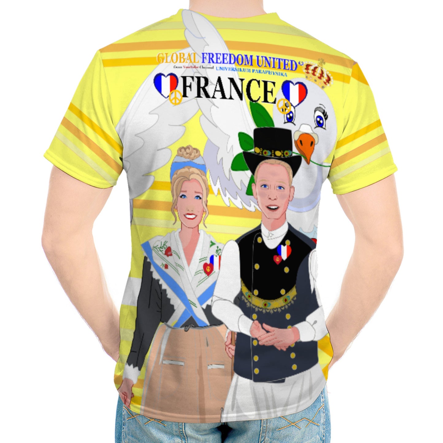 Men´s T-shirt GLOBAL FREEDOM UNITED© Couple French Yellow