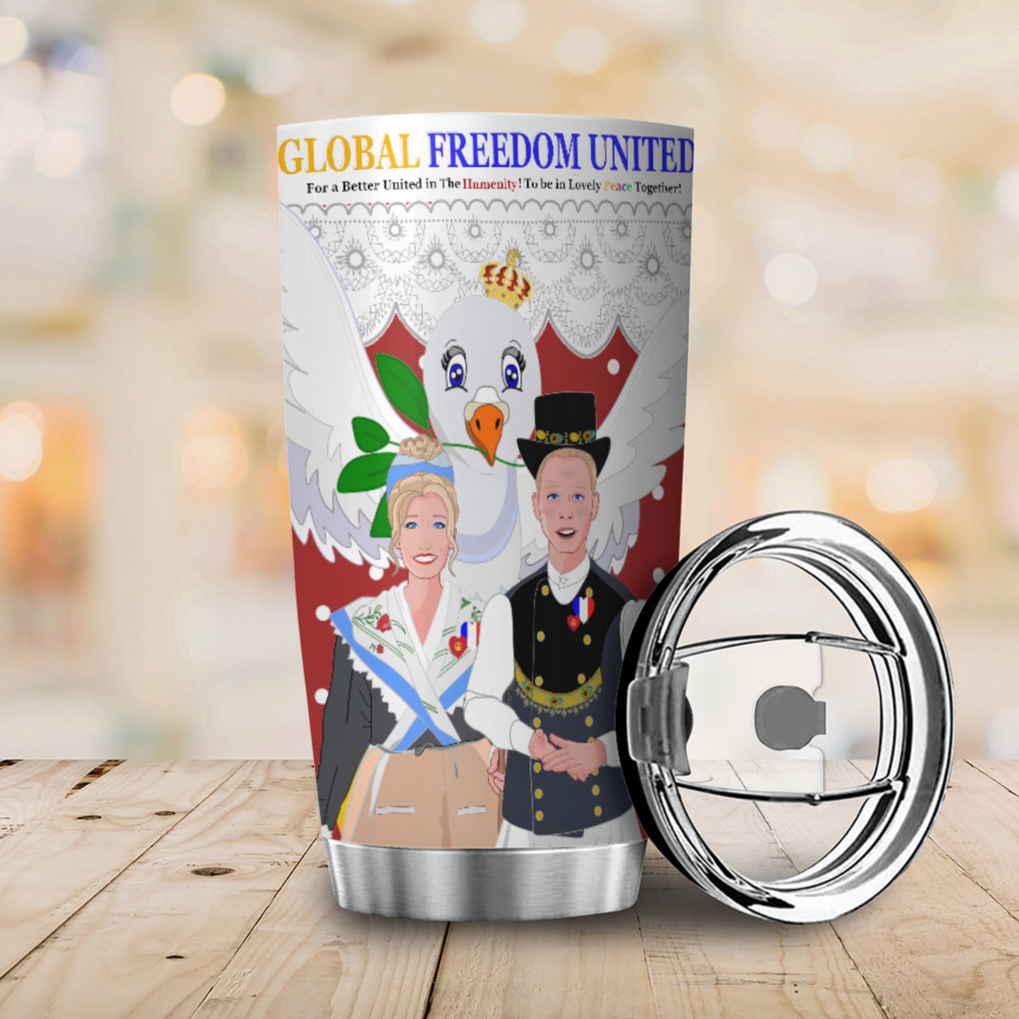 Tumbler GLOBAL FREEDOM UNITED© Couple French Red