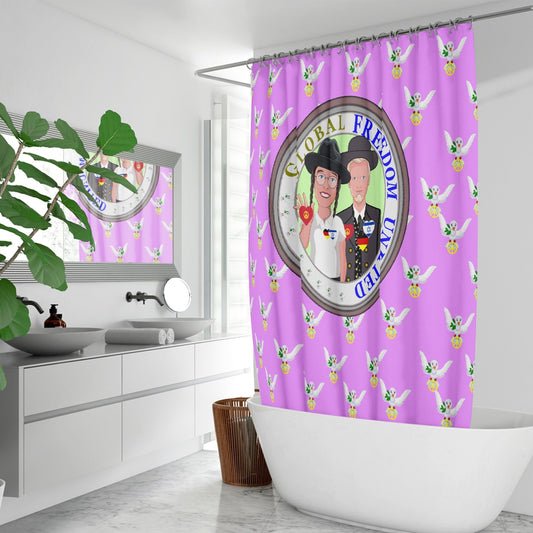 GLOBAL FREEDOM UNITED© MEN ISRAEL & GERMANY Lilac Quick-drying Shower Curtain