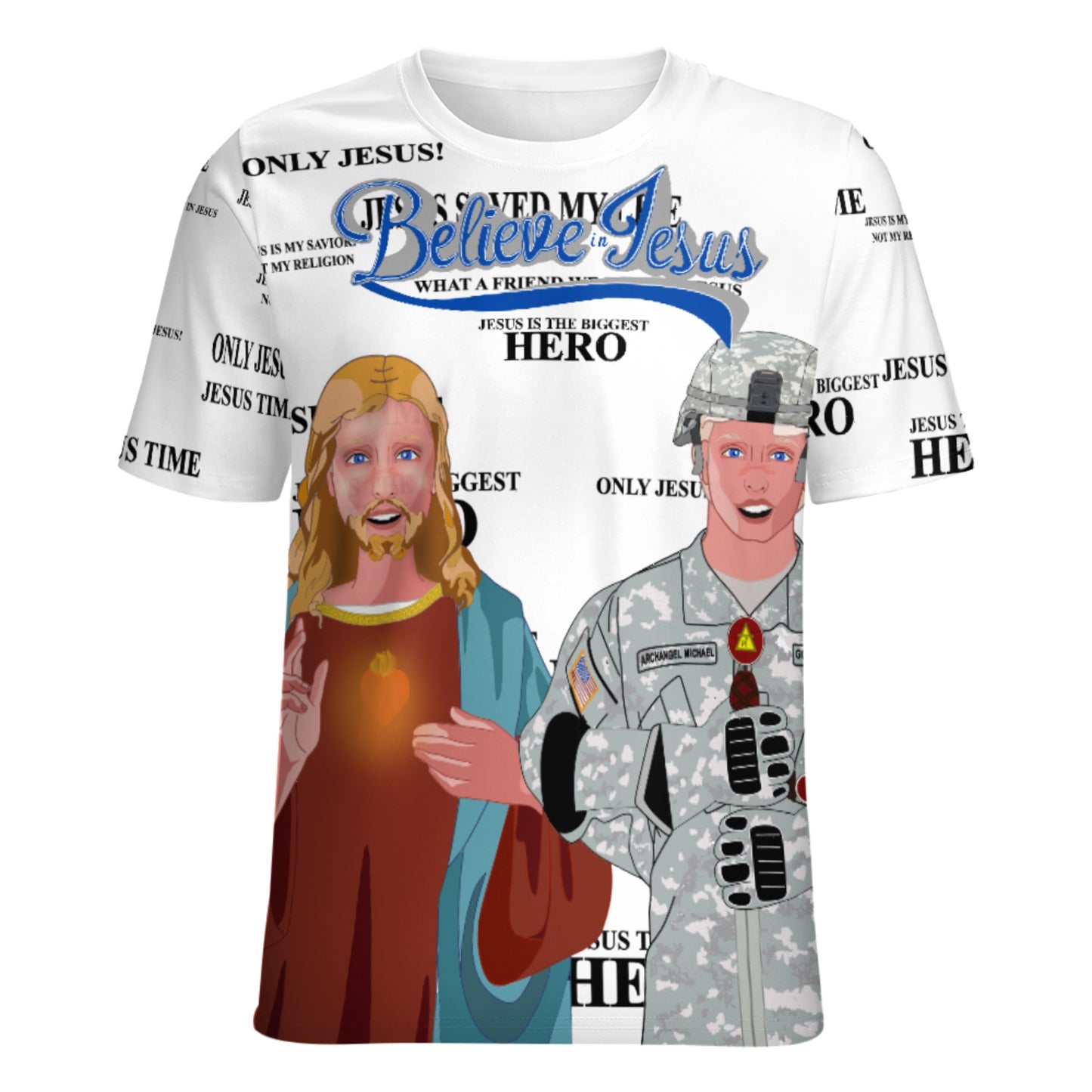 Women´s T-shirt Wight GLOBAL FREEDOM UNITED© Jesus Is A Hero Veteran For US American Soldiers