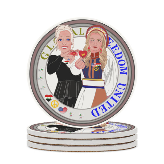 Ceramic Coaster GLOBAL FREEDOM UNITED© Women Iraq & USA