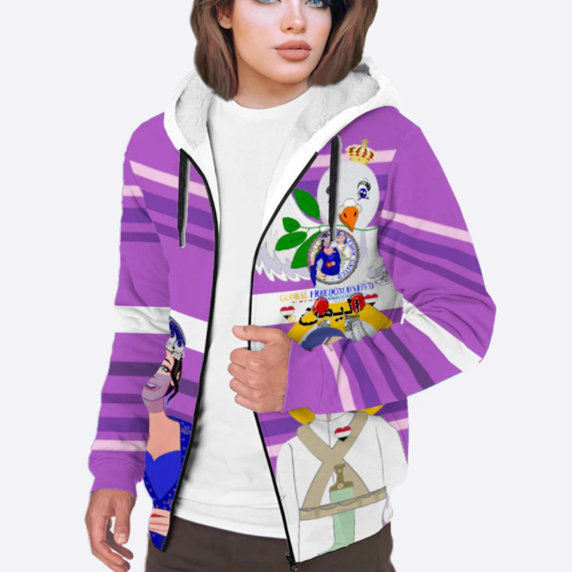 Plush Hoodie GLOBAL FREEDOM UNITED© Couple Yemen Lilac