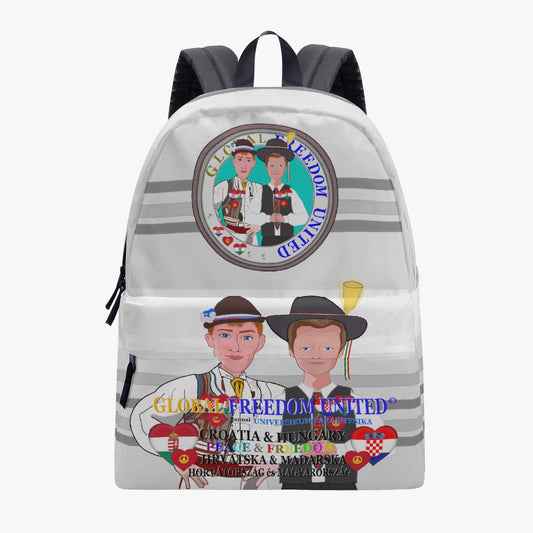 GLOBAL FREEDOM UNITED MEN CROATIA & HUNGARIA OLD PEACE GREY All-over-print Canvas Backpack