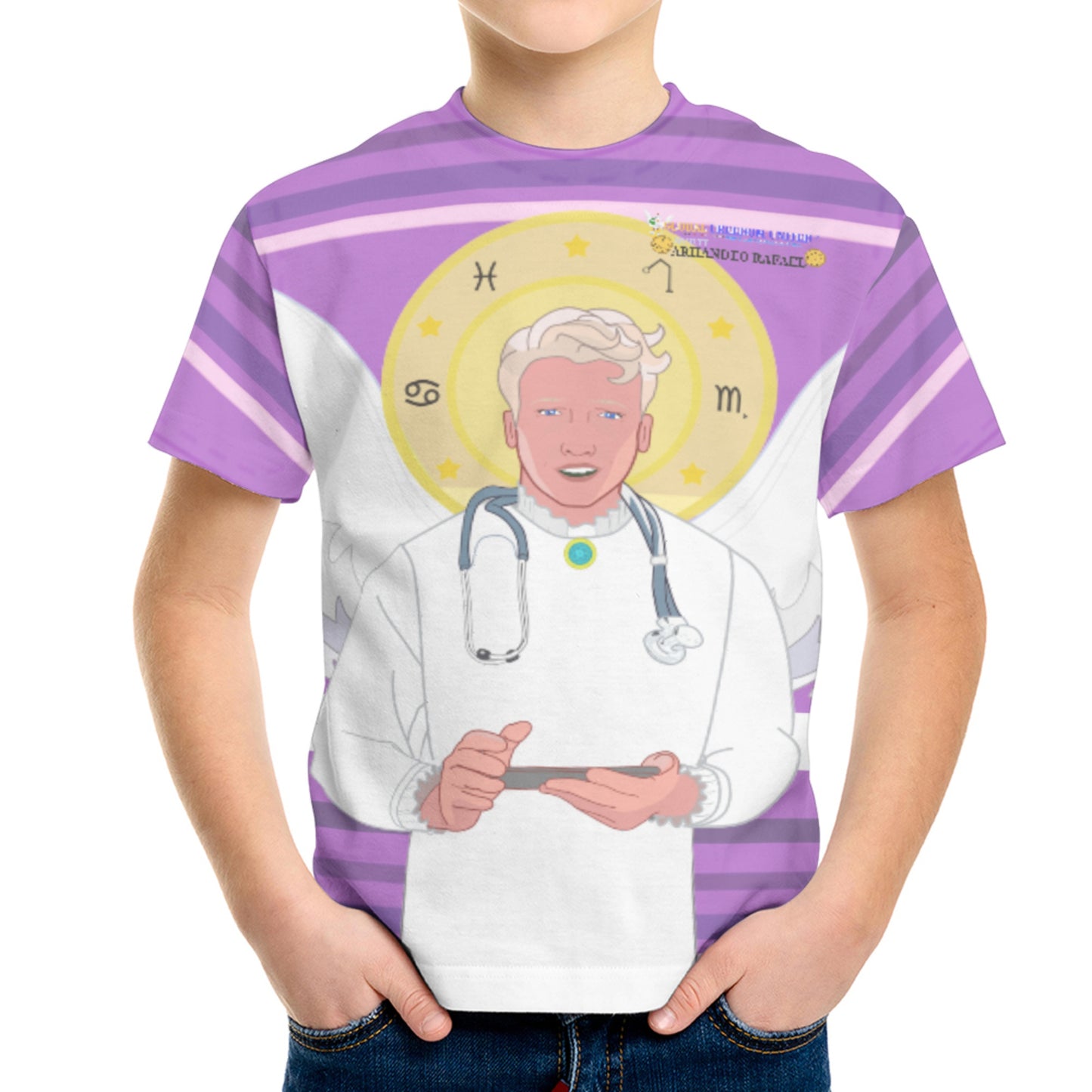 Kid´s T-shirt GLOBAL FREEDOM UNITED© Archangel Rafael Croatia Lilac